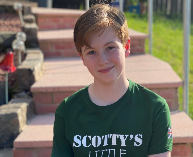 Sebastian in his Scotty's t-shirt